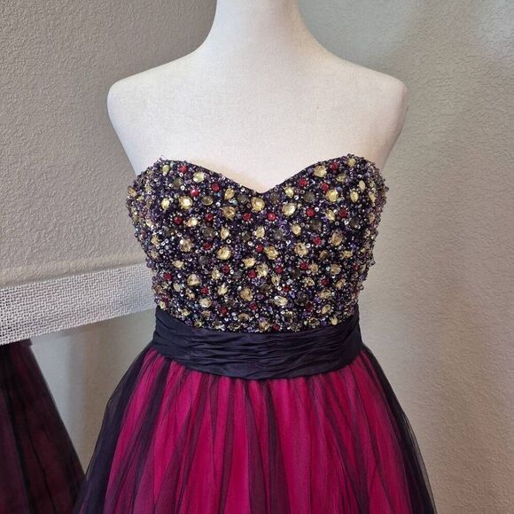 Flirt by Maggie Soterro Strapless Tulle Prom Dress Ball Gown Size 8 - Picture 2 of 10